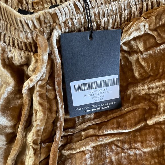 COPY - NWT Reformation Stefan Pant Gold Sz Small Petite - Picture 3 of 5